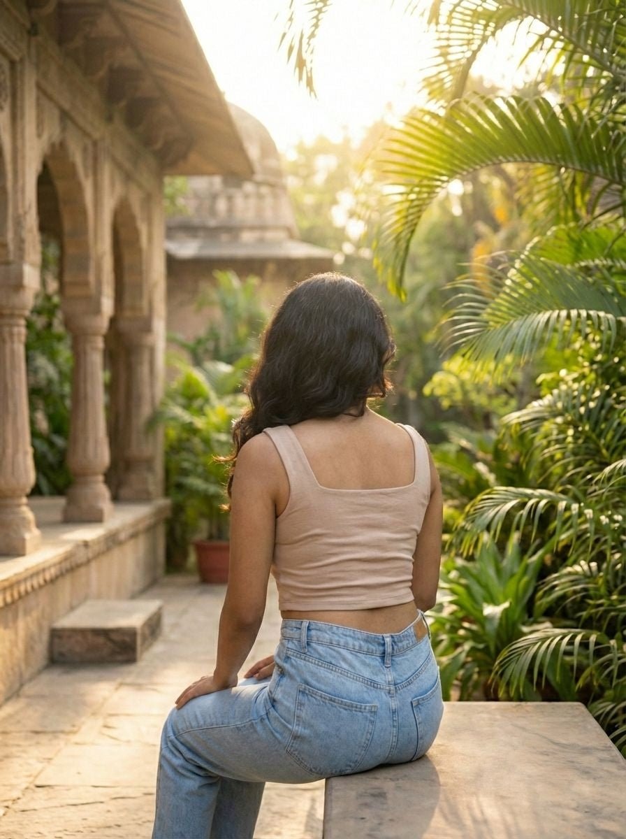 Cream White Sleeveless Crop Top – Women Cotton Top | Cyenora - Cyenora