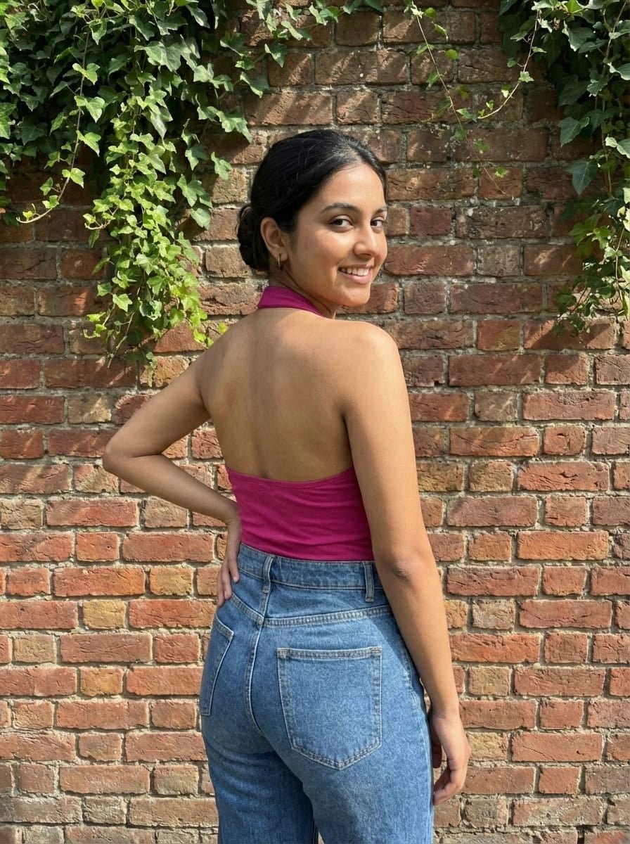 Pink Halter Neck Crop Top – Backless Women Top | Cyenora - Cyenora